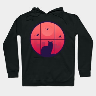 A Lonely Cat at Sunset Hoodie